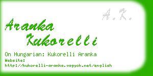 aranka kukorelli business card